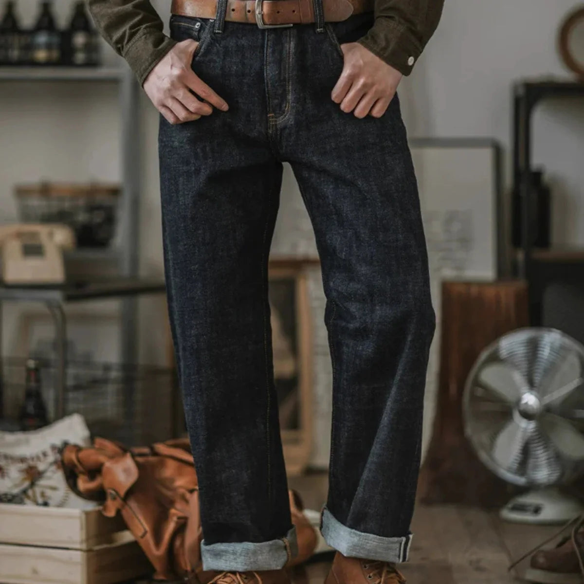 14oz Indigo Selvedge Jeans – Heritage Straight Leg, gemacht, um schön zu altern