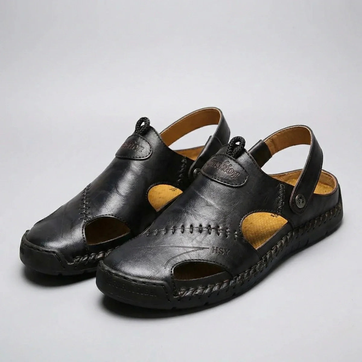 Gardaly | Men's High Quality Soft Leather Casual Sandals - CloudWay™