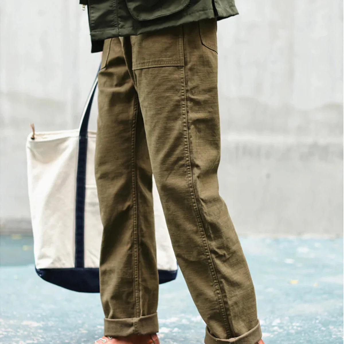 Herren Straight-Leg Freizeithose – Fatigue-Stil