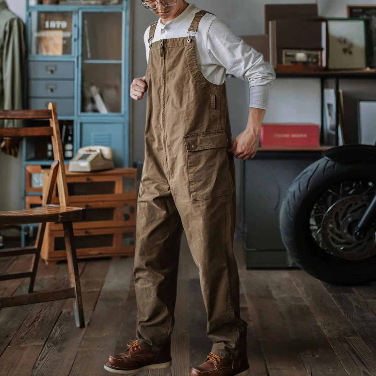 Gardaly Winston Latzhose mit Reißverschluss vorne