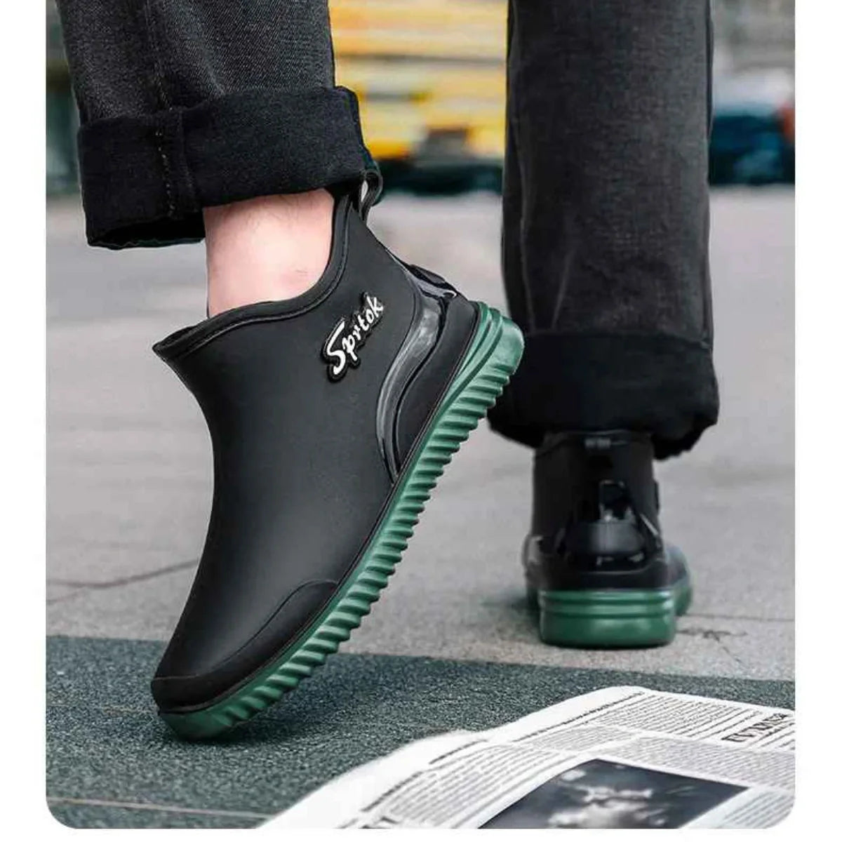 Gardaly | Herren Ankle Wellington™ Boots – Wasserdichtes Monoblock-Design mit rutschfestem Grip