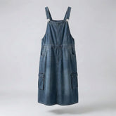 Gardaly Locker geschnittenes Denim-Latzkleid