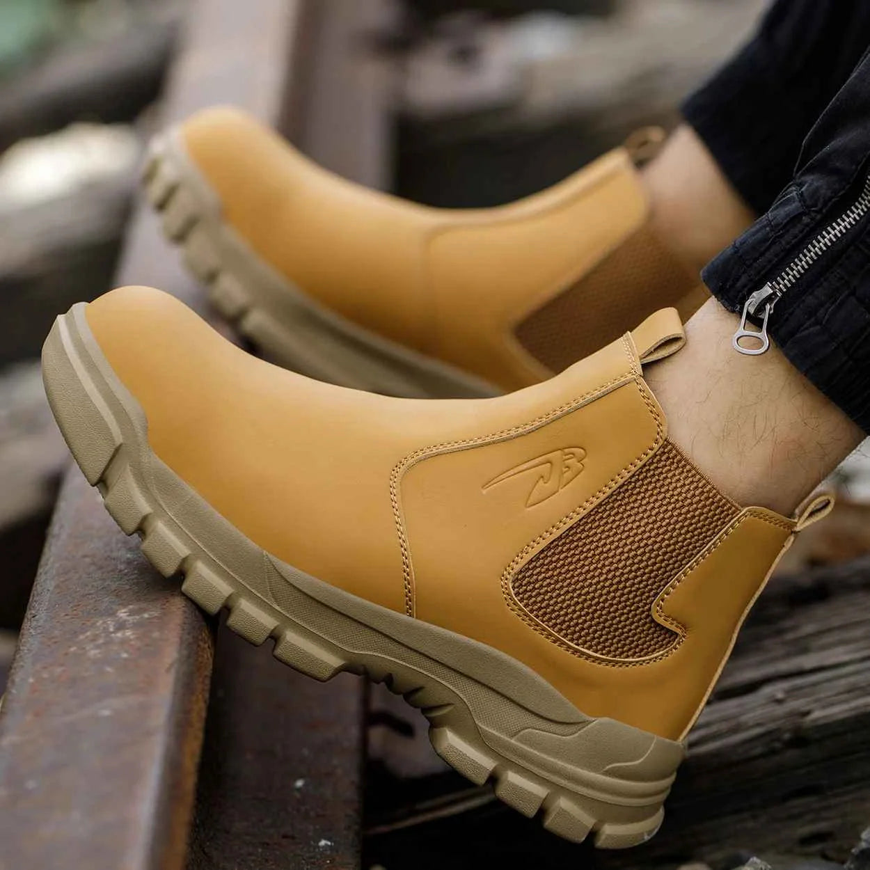 Gardaly | Herren WeldSafe™ Stahlkappen-Arbeitssneaker – Wasserdicht, Durchtrittsicher & Funkenresistent