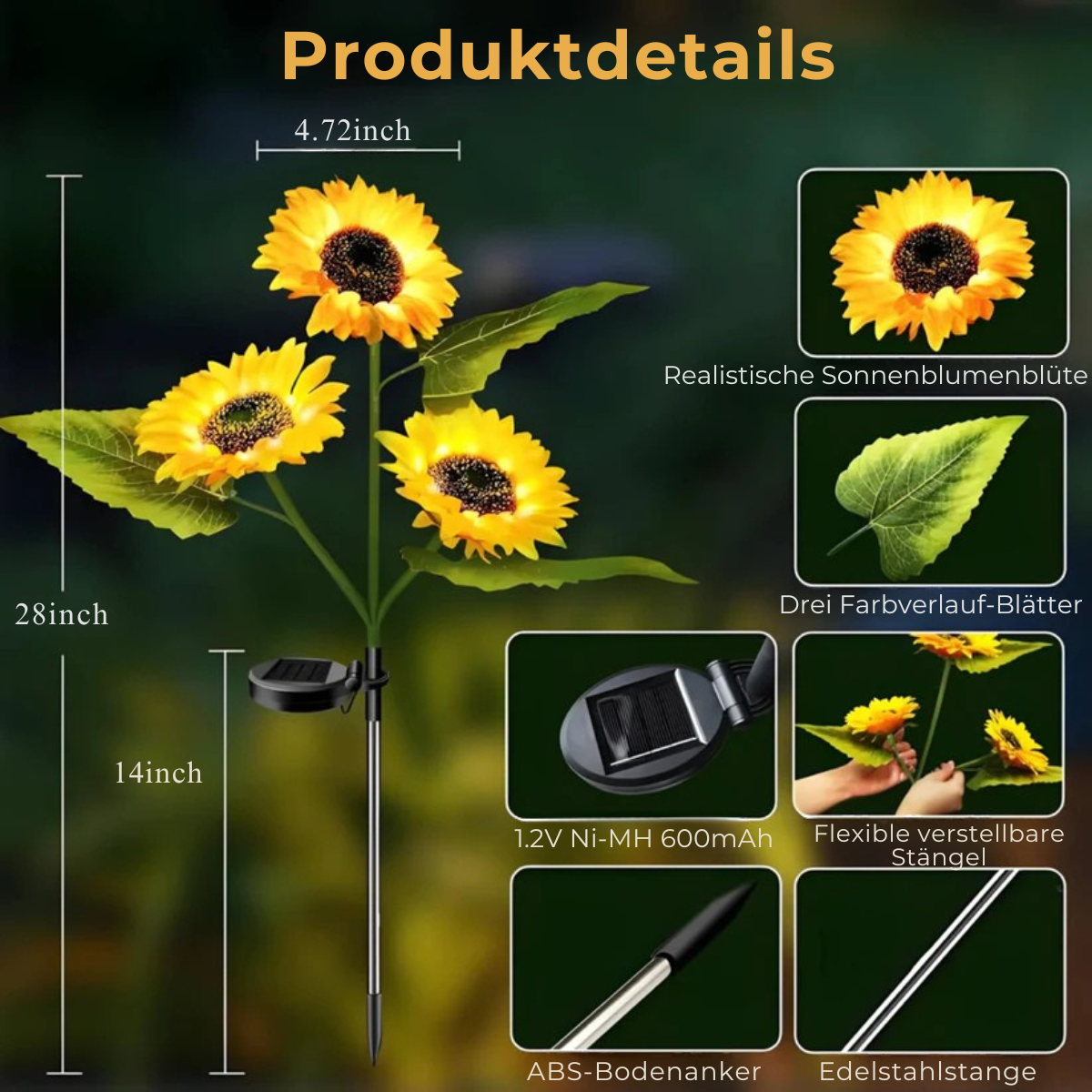 Gardaly – Solar SunFlower™ LED-Leuchten