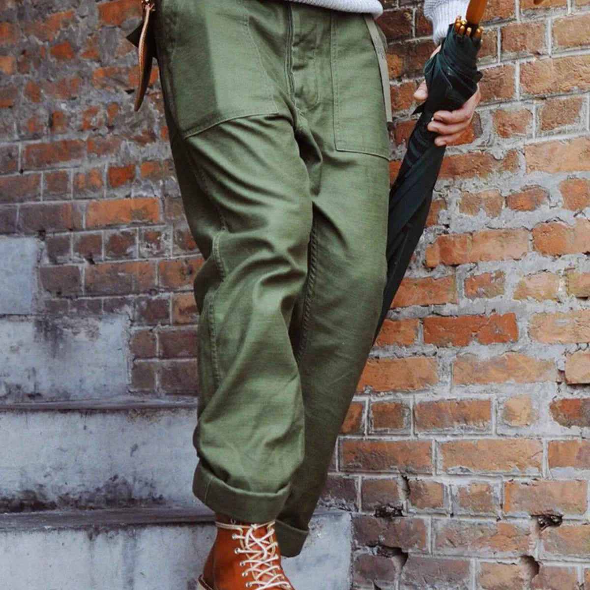 Herren Straight-Leg Freizeithose – Fatigue-Stil