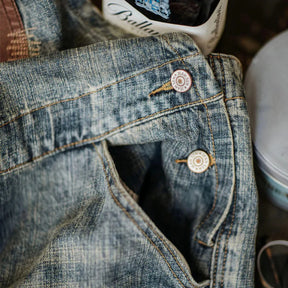 Gardaly Denim-Latzhose mit Kontrastpaneelen