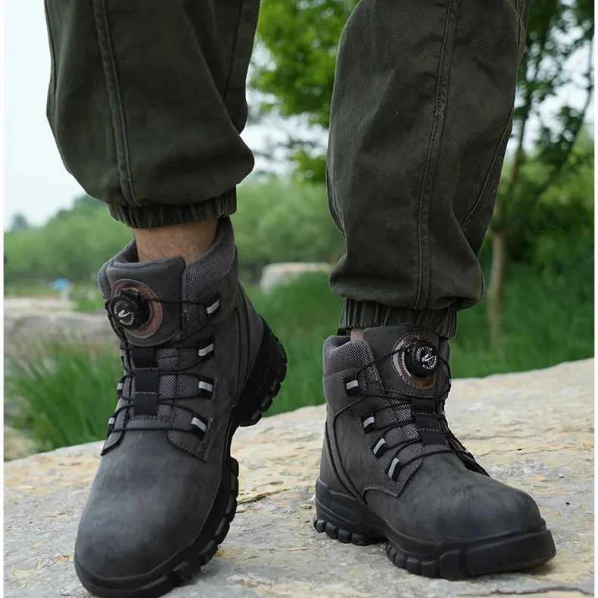 Gardaly | Herren TorqueLock™ Wasserdichte Sicherheitsstiefel – Stahlkappe, Kevlar-Sohle & Schnellverschluss-System