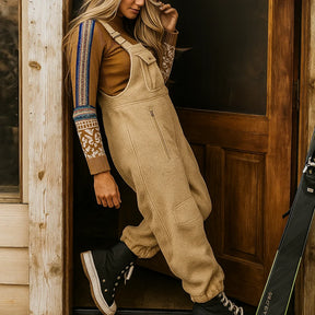 Gardaly Thermo-Fleece-Latzhose mit Reißverschlusstaschen