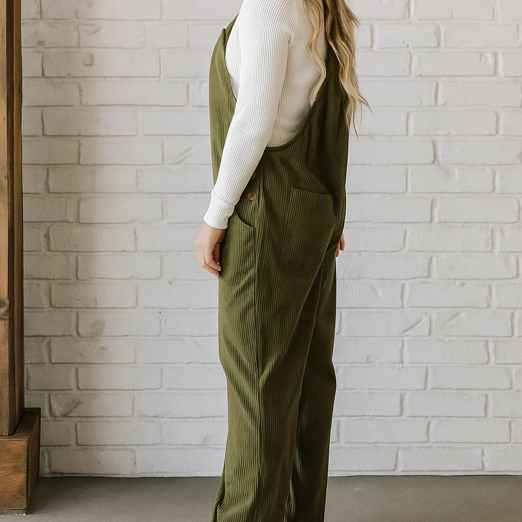 Gardaly Gemütliche Cord-Latzhose in lockerer Passform