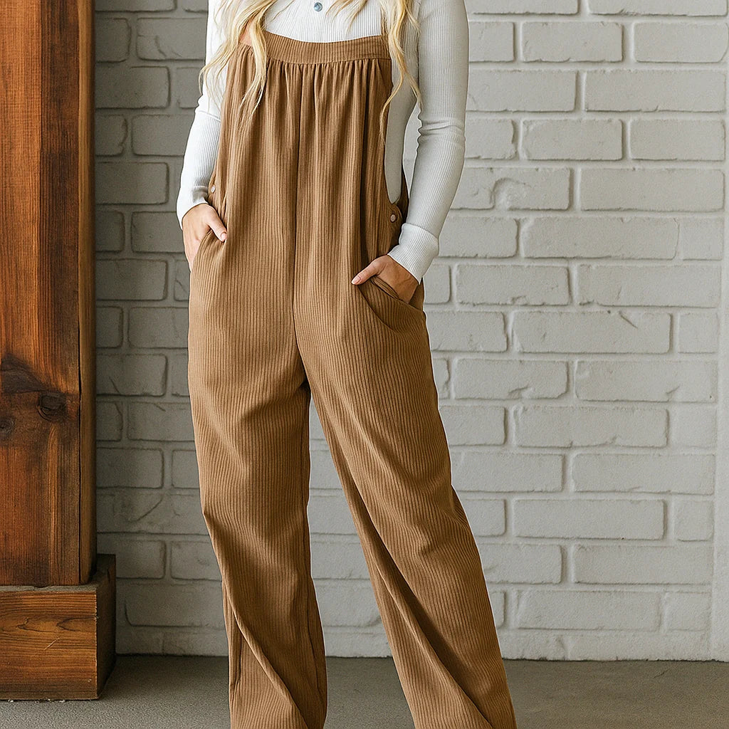 Gardaly Gemütliche Cord-Latzhose in lockerer Passform