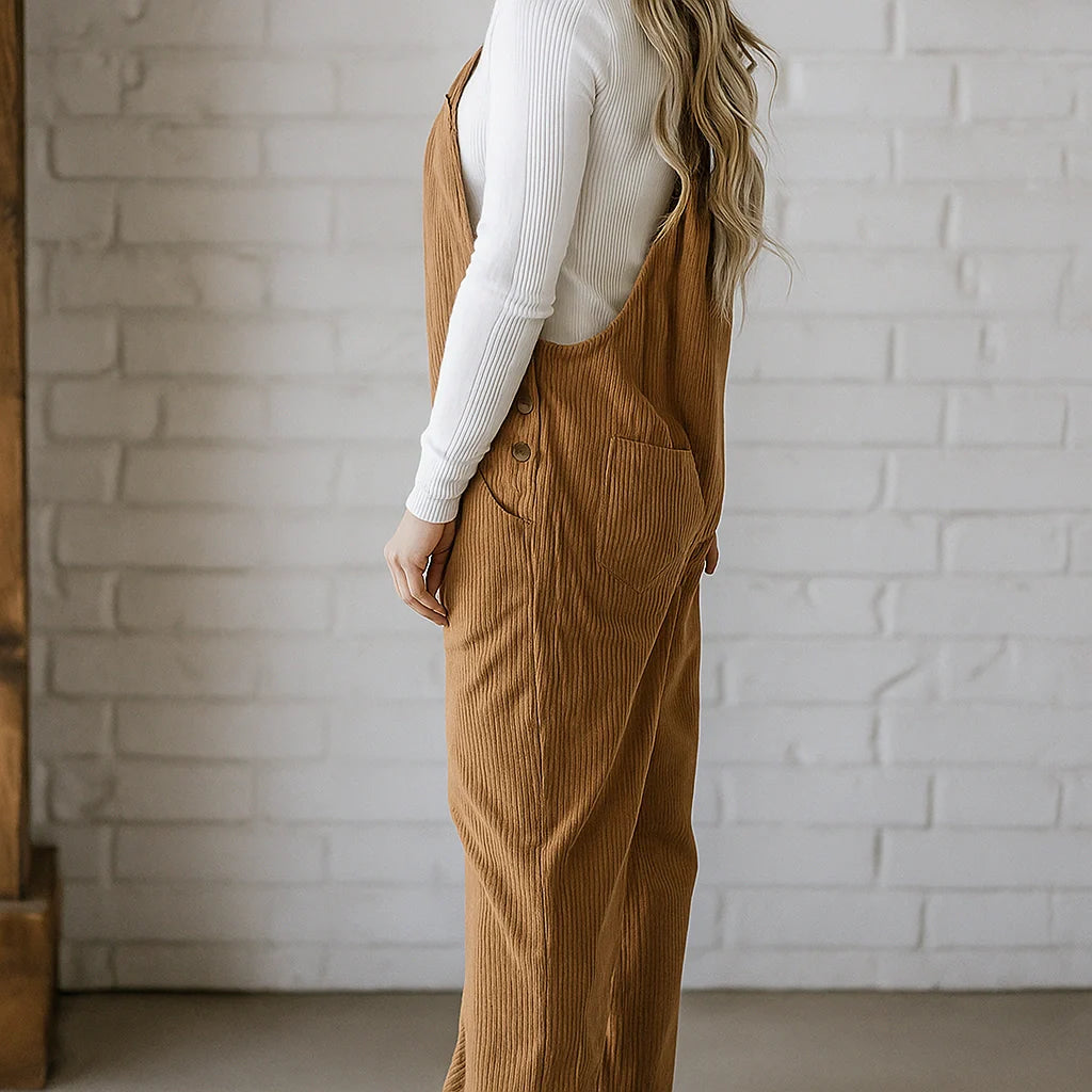 Gardaly Gemütliche Cord-Latzhose in lockerer Passform