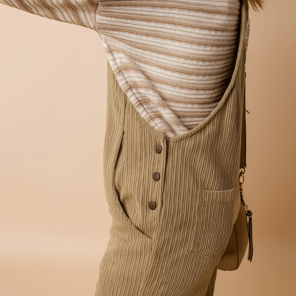 Gardaly Gemütliche Cord-Latzhose in lockerer Passform