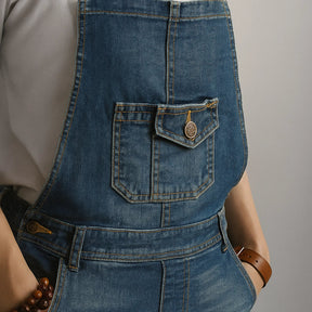 Gardaly Heritage Denim-Latzkleid mit Rückenschlitz