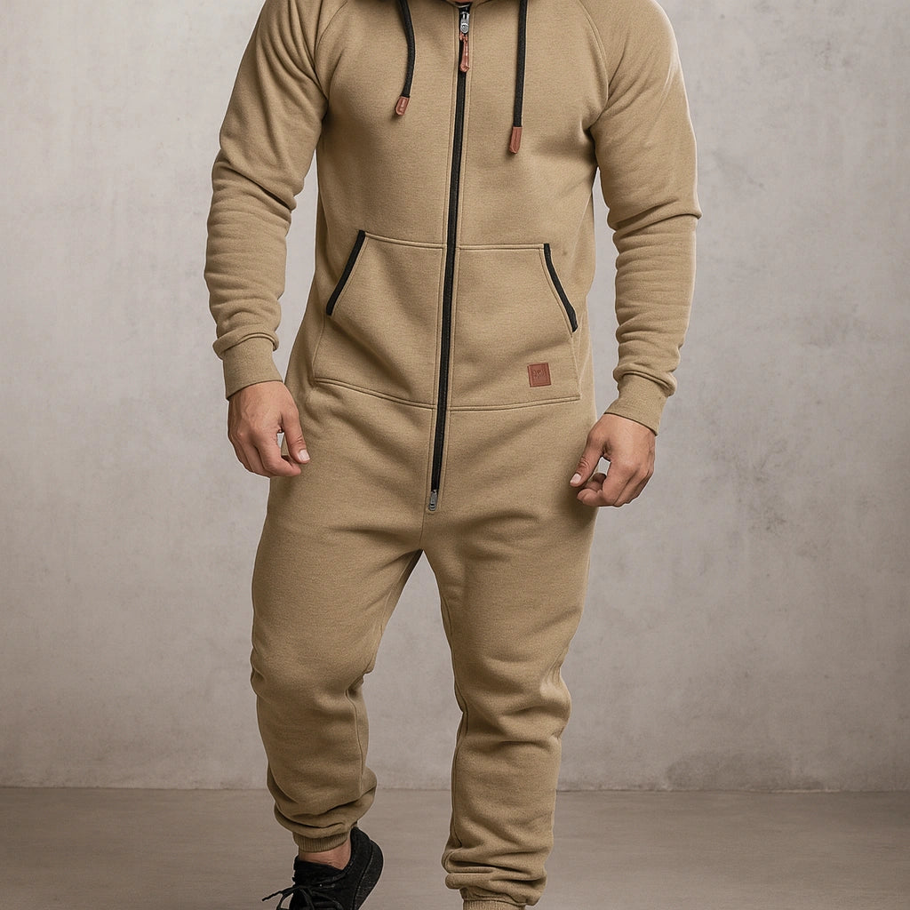 Gardaly Kuscheliger Fleece-Jumpsuit mit Reißverschluss und Kapuze