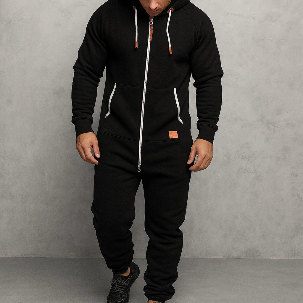 Gardaly Kuscheliger Fleece-Jumpsuit mit Reißverschluss und Kapuze