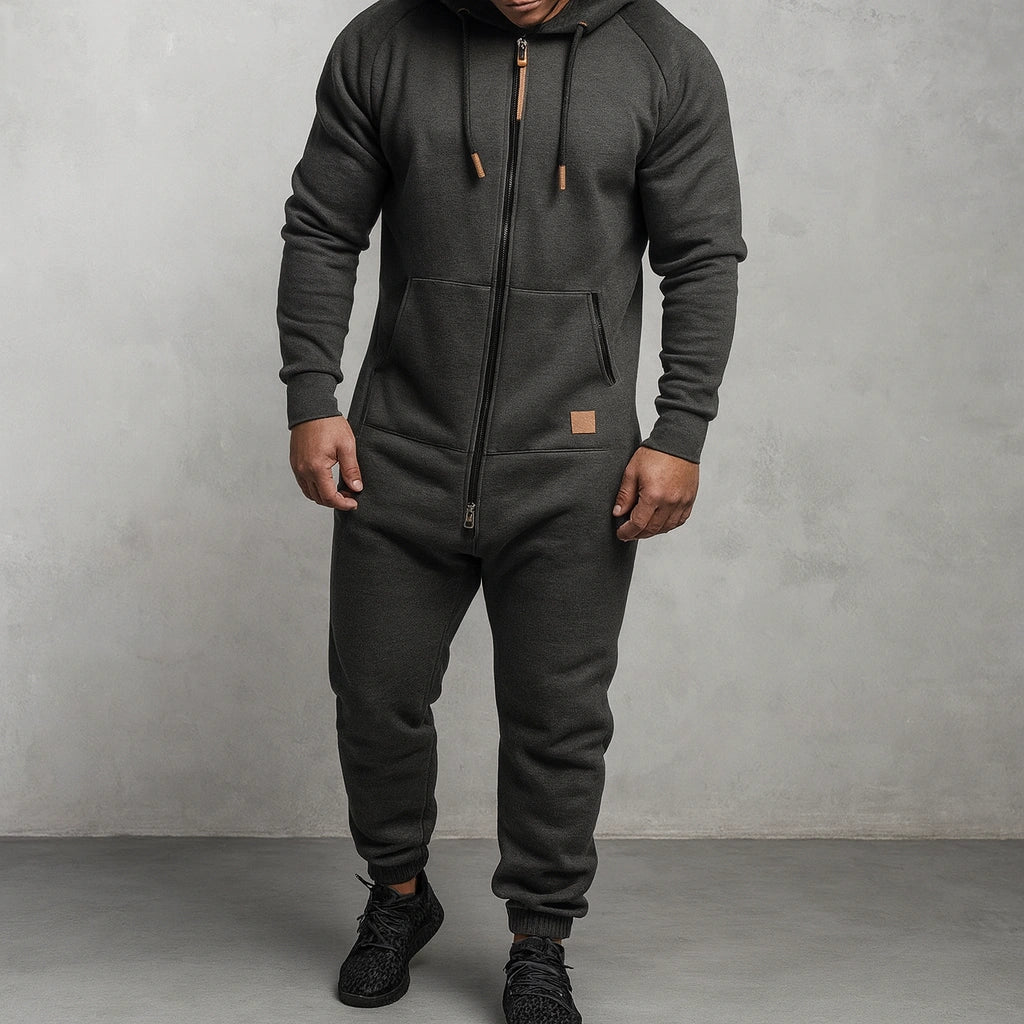 Gardaly Kuscheliger Fleece-Jumpsuit mit Reißverschluss und Kapuze