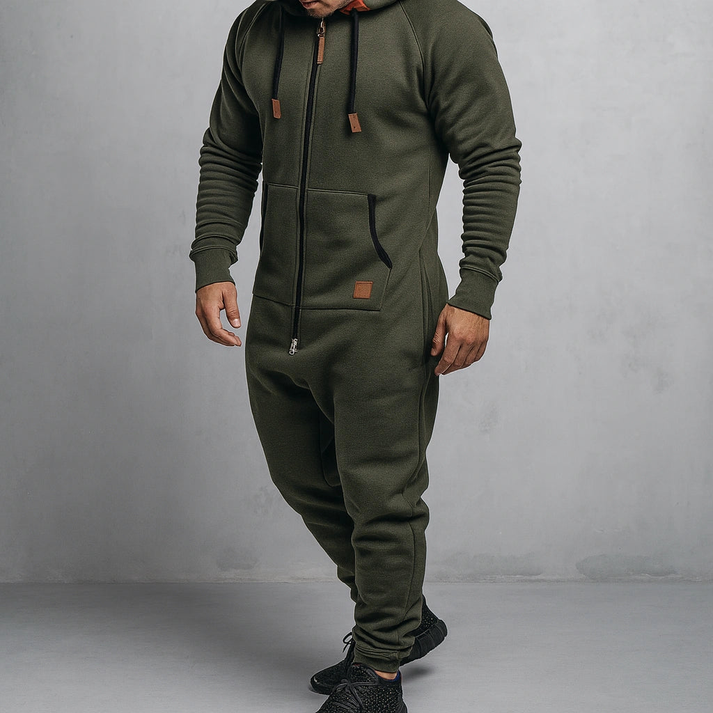 Gardaly Kuscheliger Fleece-Jumpsuit mit Reißverschluss und Kapuze