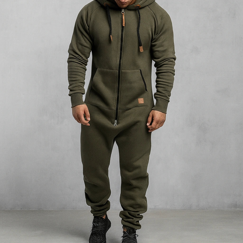 Gardaly Kuscheliger Fleece-Jumpsuit mit Reißverschluss und Kapuze
