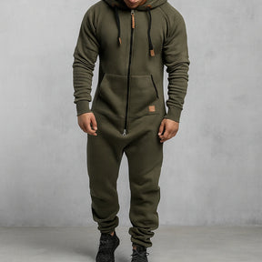 Gardaly Kuscheliger Fleece-Jumpsuit mit Reißverschluss und Kapuze