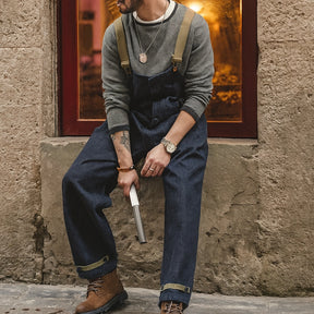 Gardaly Dockyard Navy Retro Jumpsuit