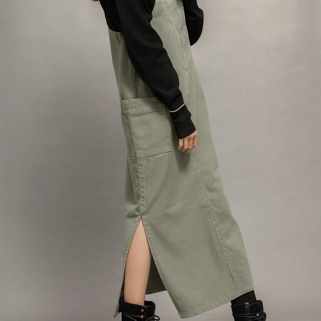 Gardaly Meadow Lässige Trägerkleid-Latzhose mit seitlichen Schlitzen