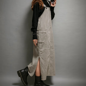 Gardaly Meadow Lässige Trägerkleid-Latzhose mit seitlichen Schlitzen