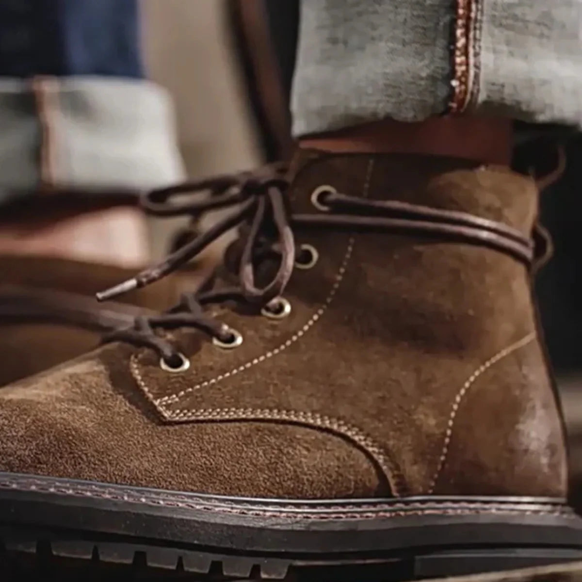 Herren Trail-Arbeitsstiefel aus gewachstem Wildleder – Vintage-Finish & Lederfutter