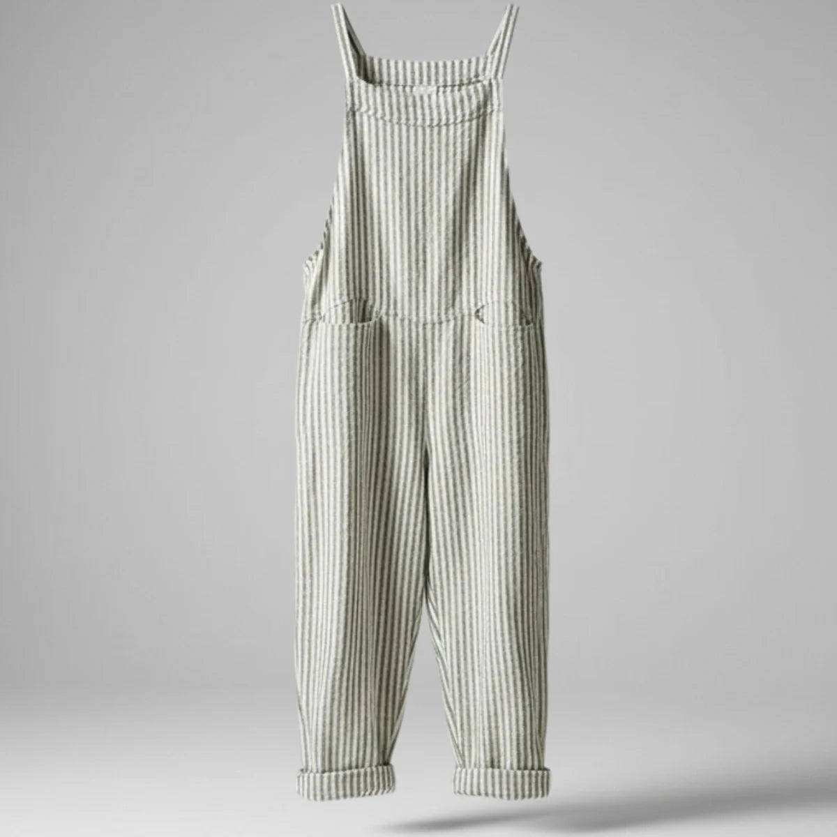 Gardaly Gestreifte Latzhose mit weitem Bein