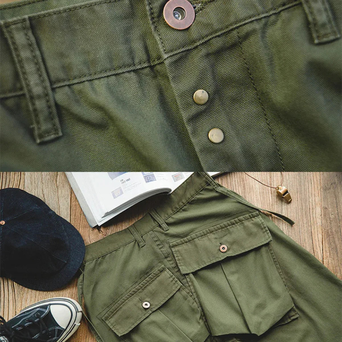 Herren Cargo-Hose – Asymmetrisches Taschendesign, Slim Fit