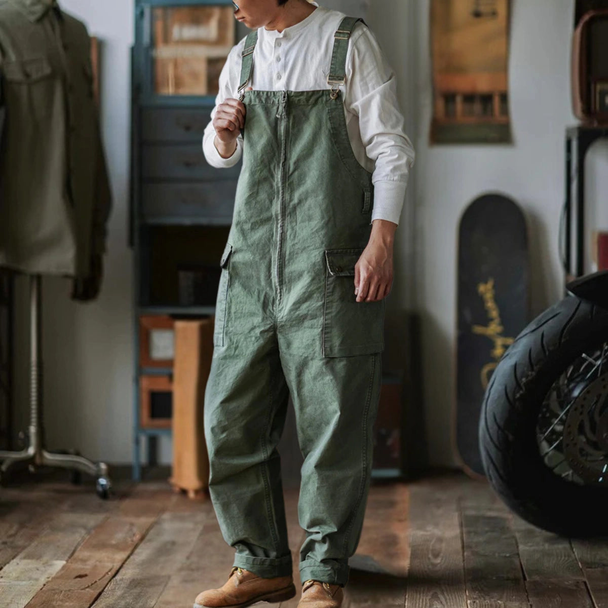 Gardaly Winston Latzhose mit Reißverschluss vorne