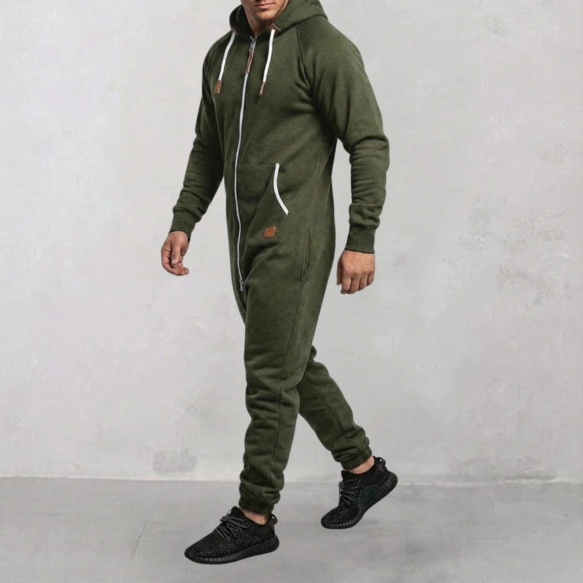 Gardaly Kuscheliger Fleece-Jumpsuit mit Reißverschluss und Kapuze