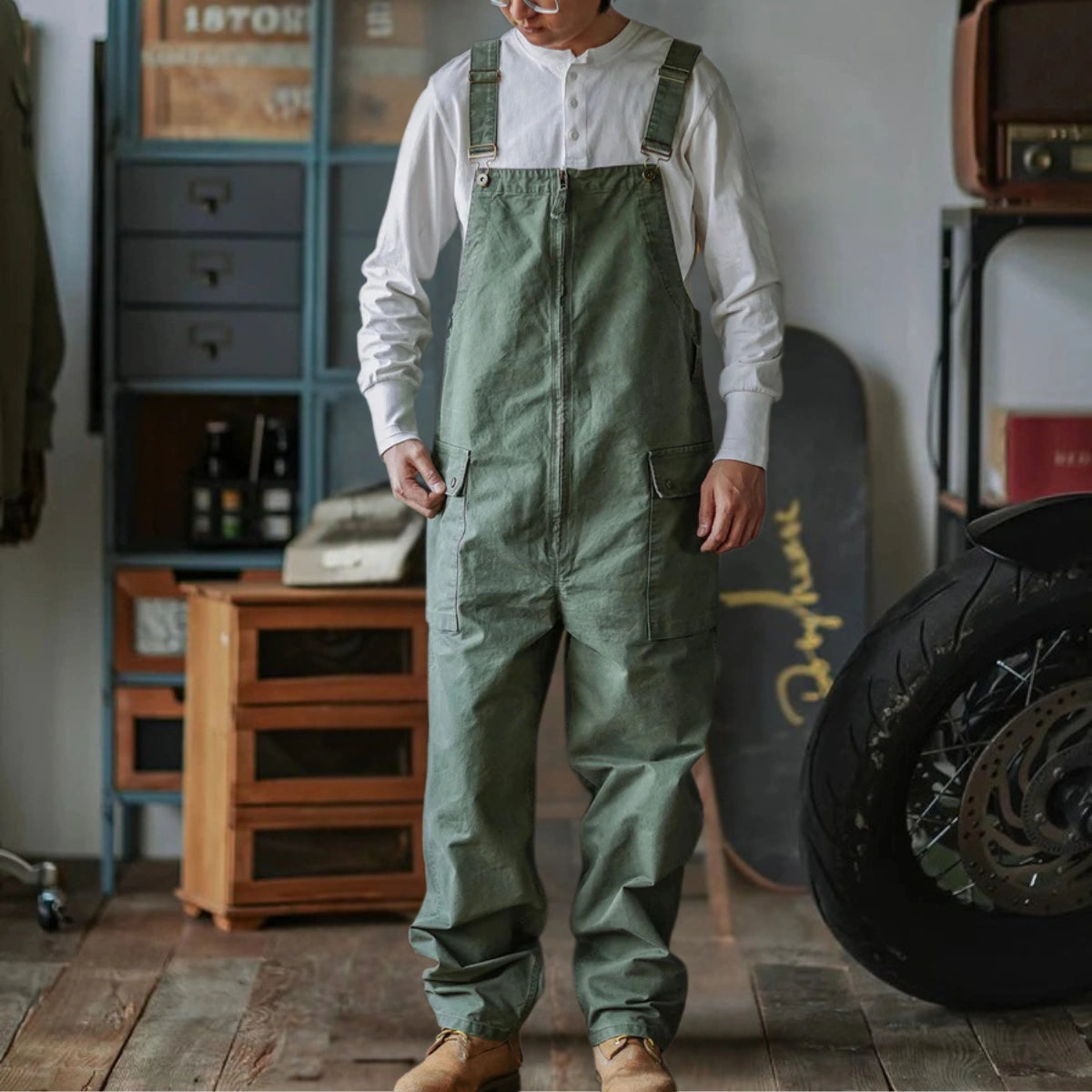 Gardaly Winston Latzhose mit Reißverschluss vorne