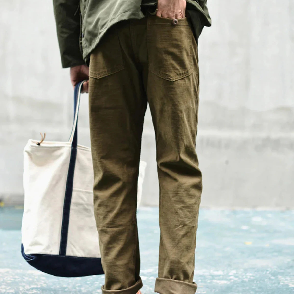 Herren Straight-Leg Freizeithose – Fatigue-Stil