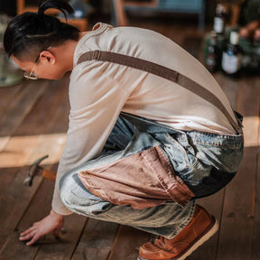 Gardaly Denim-Latzhose mit Kontrastpaneelen