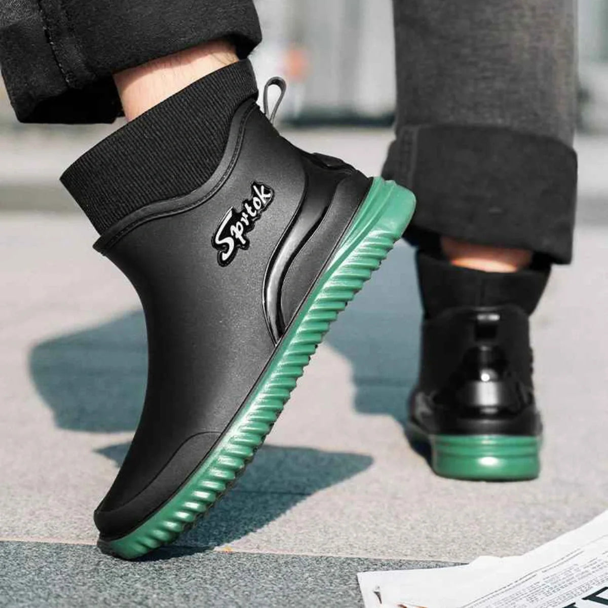 Gardaly | Herren Ankle Wellington™ Boots – Wasserdichtes Monoblock-Design mit rutschfestem Grip