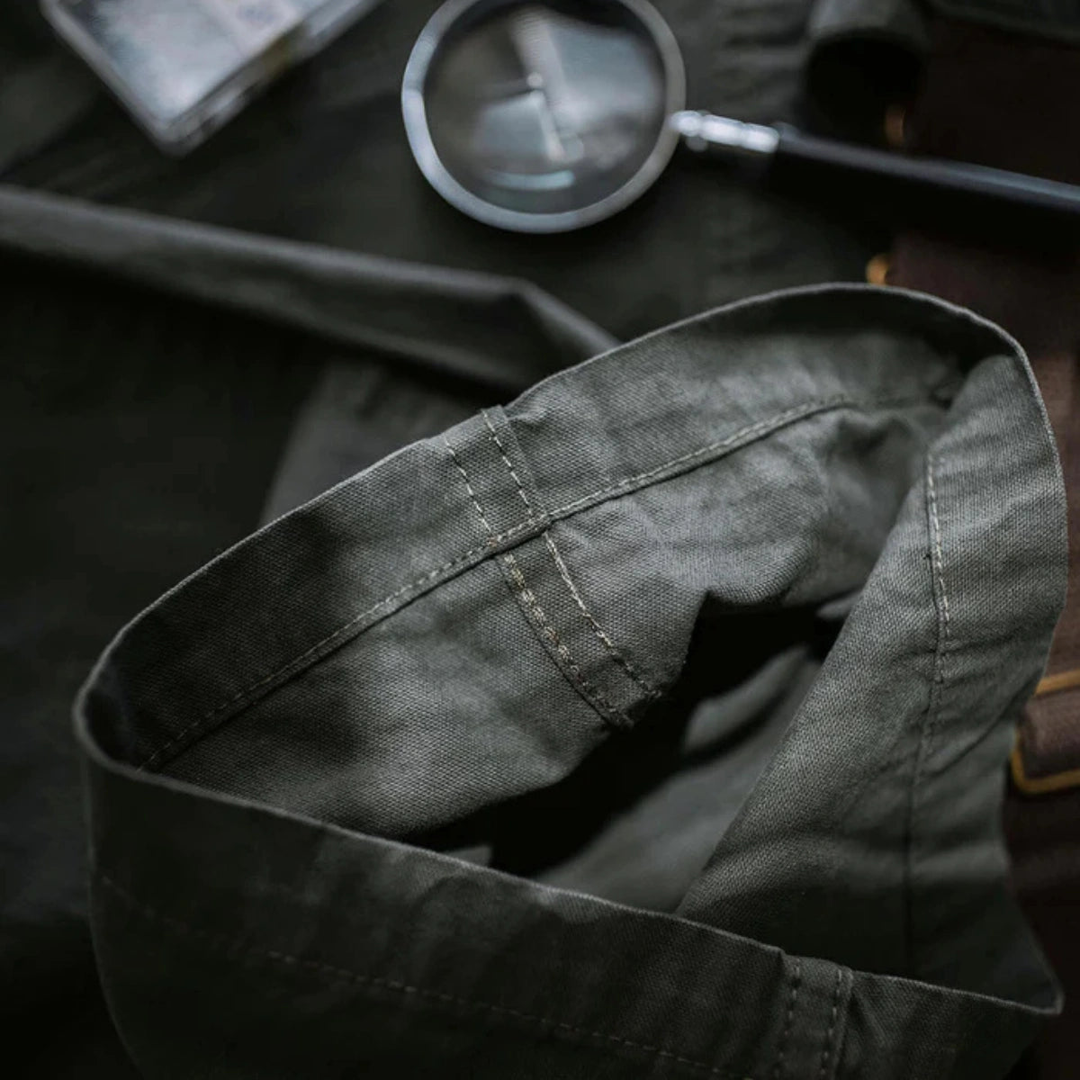 Gardaly Leichte Canvas-Latzhose mit runden Taschen