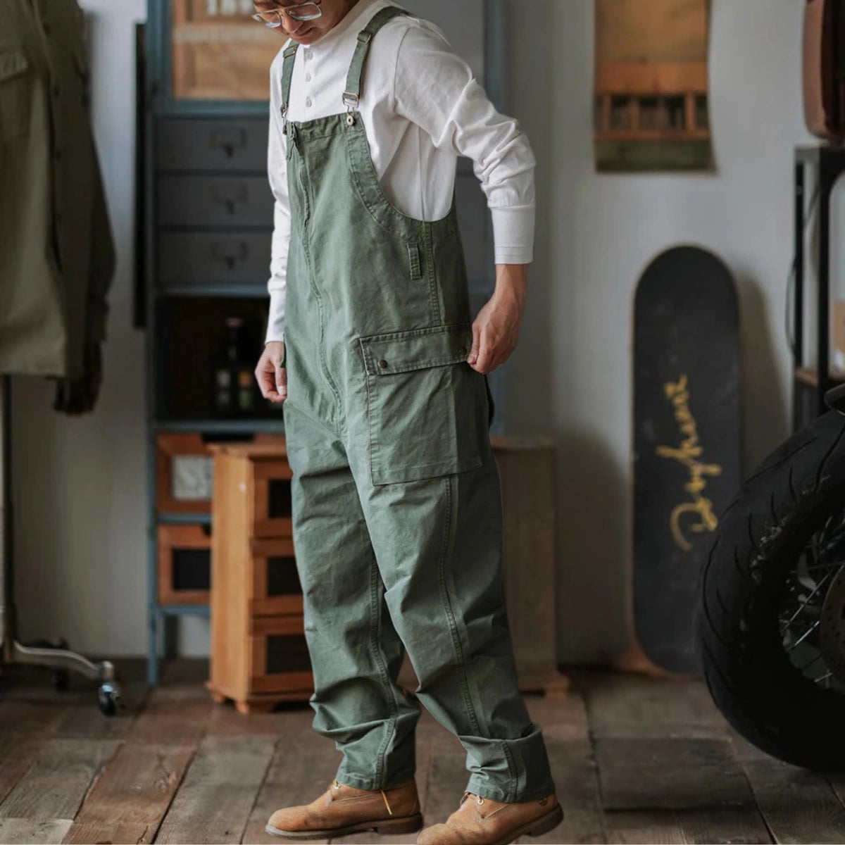 Gardaly Winston Latzhose mit Reißverschluss vorne